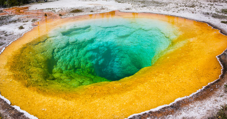 Morning Glory Pool,Upper Geyser Basin of Yellowstone National Park, Wyoming , USA