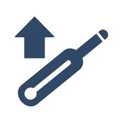 Thermometer icon in flat style. Fever, flu sign.