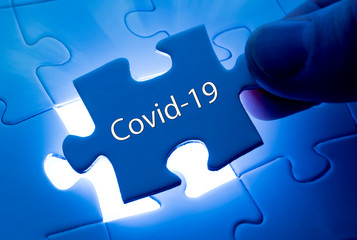 puzzle with Covid-19 words