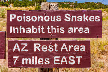 Warning  sign for poisonous snakes