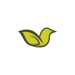 Bird and leaves logo design vector