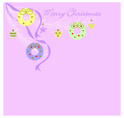 Christmas greeting card with wreaths
