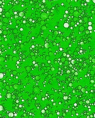 Green Circular Bubble Pattern for Graphic Design, Wallpaper, Surface Design