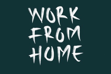 Work from home hand written ilustration. Work from home on Quarantine During the Coronavirus COVID-19 Epidemic.