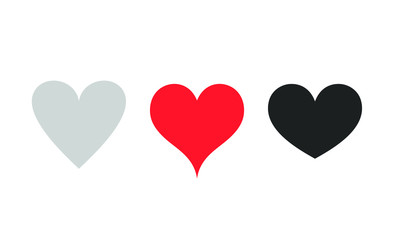 Set of icons heart, 
concept of love, ,Vector,White background