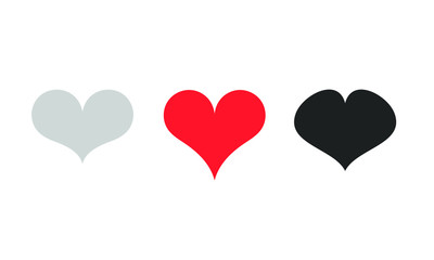 Set of icons heart, 
concept of love, ,Vector,White background