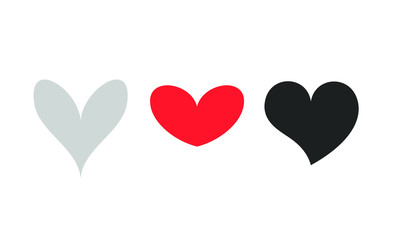 Fototapeta na wymiar Set of icons heart, concept of love, ,Vector,White background