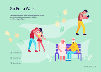 People walking in a park