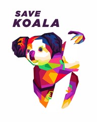save koala in style pop art