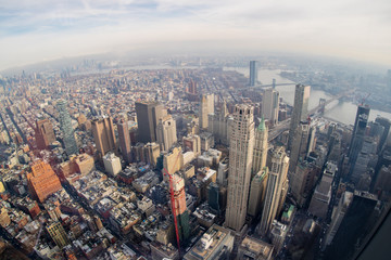 Fototapeta na wymiar View from the one world trade center in New york city