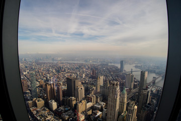 View from the one world trade center in New york city