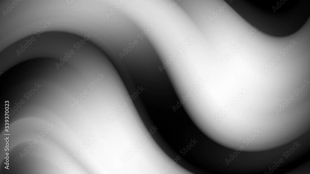 Poster black and white seamless loop twisted gradient background. abstract blurred futuristic design