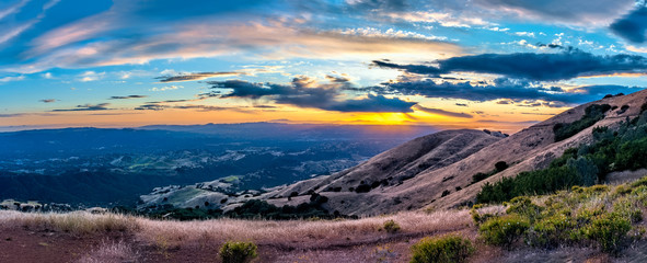 Mount Diablo Sunset - obrazy, fototapety, plakaty