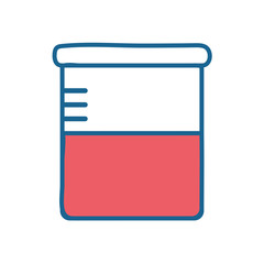 Science jar line and fill style icon vector design