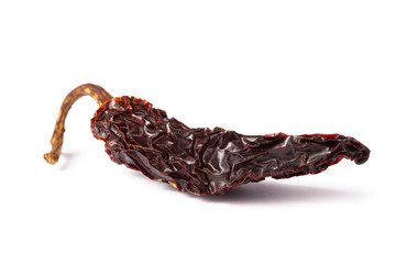 Chipotle Chilli dry Mexico hot pepper pod in white