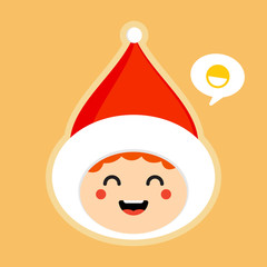 cute and kawaii boy with red hat vector illustration. cartoon character for kid.can use for emoji, emoticon, sticker, emblem, website, logo