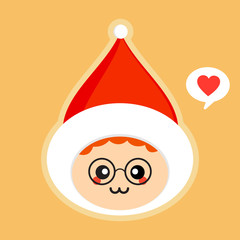 cute and kawaii boy with red hat vector illustration. cartoon character for kid.can use for emoji, emoticon, sticker, emblem, website, logo