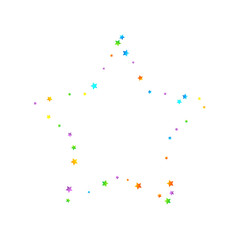 Rainbow Festive Confetti. Carnival Star Falling.