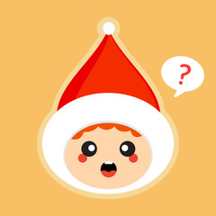 cute and kawaii boy with red hat vector illustration. cartoon character for kid.can use for emoji, emoticon, sticker, emblem, website, logo