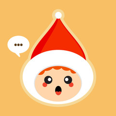 cute and kawaii boy with red hat vector illustration. cartoon character for kid.can use for emoji, emoticon, sticker, emblem, website, logo