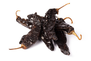 Pasilia Chilli cayenne dry Mexico hot pepper pod in white