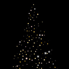 Gold Glitter Stars. Luxury Shiny Confetti.