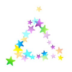 Rainbow Festive Confetti. Carnival Star Falling.