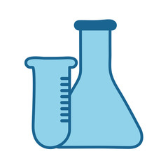 Science flask and tube line and fill style icon vector design