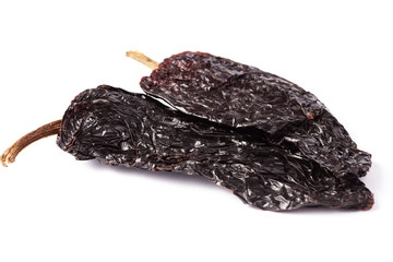 Ancho Grande Chilli cayenne dry Mexico hot pepper pod in white