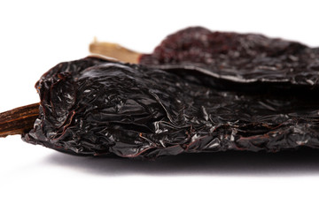 Ancho Grande Chilli cayenne dry Mexico hot pepper pod in white