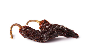 Chipotle Chilli cayenne dry Mexico hot pepper pod in white