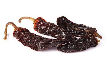 Chipotle Chilli dry Mexico hot pepper pod in white