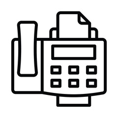 Telephone with Display Unit Concept, Communication Using Landline phone on white background, Work from Home equipment Vector Icon Design