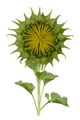 Beautiful sunflower isolated on white background.

