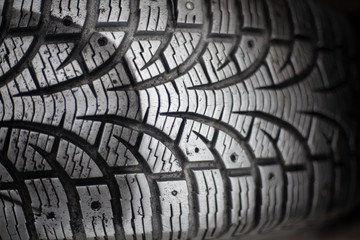 Wheel tread. Rubber tire