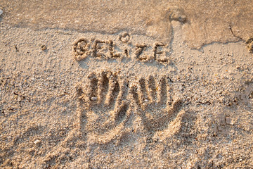 Hands in Sand Belize Wedding Travel Vacation