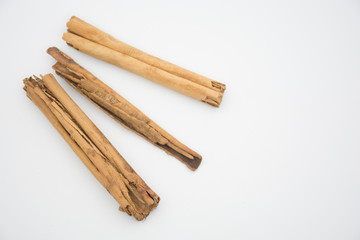 Chunks of Cinnamon spice - Cinnamomum verum.