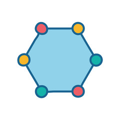 Isolated atom line and fill style icon vector design