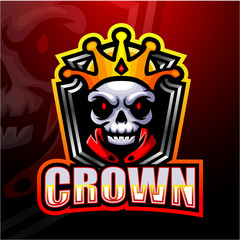 King skull esport mascot logo design