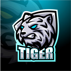 White tiger mascot esport logo design