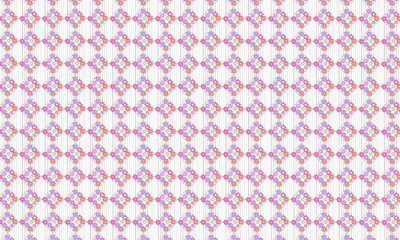 Colourful Seamless Patchwork Pattern with Flowers & Stripes