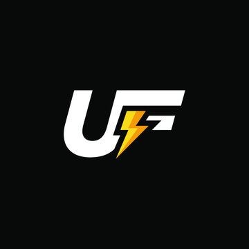 Initial Letter UF with Lightning	