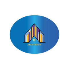 apartment building modern logo simple vector design