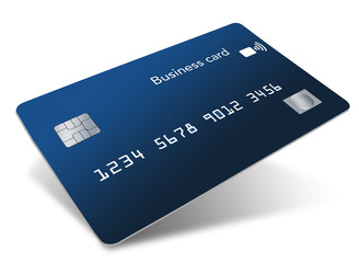 Here is a contemporary business credit card isolated on a white background..
