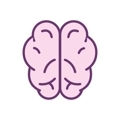 Human brain line style icon vector design