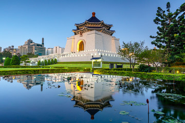 Chiang Kai-shek Memorial Hall in Taipei, taiwan. the translation of the chinese characters is...