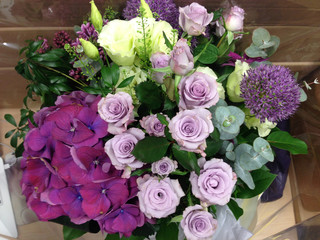 bouquet of purple roses