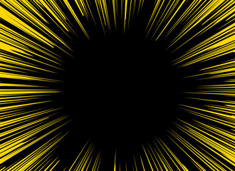 Obraz premium Cartoon background.Surprise scene.In the limelight. 背景：集中線 放射線 漫画 マンガ まんが 驚き サプライズ 金 黄