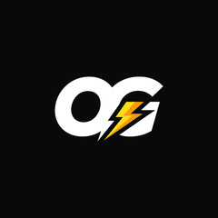 Initial Letter OG with Lightning