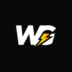 Initial Letter WG with Lightning